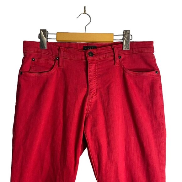 Iris Setlakwe Women's Red Skinny Denim Jeans - Picture 2 of 7